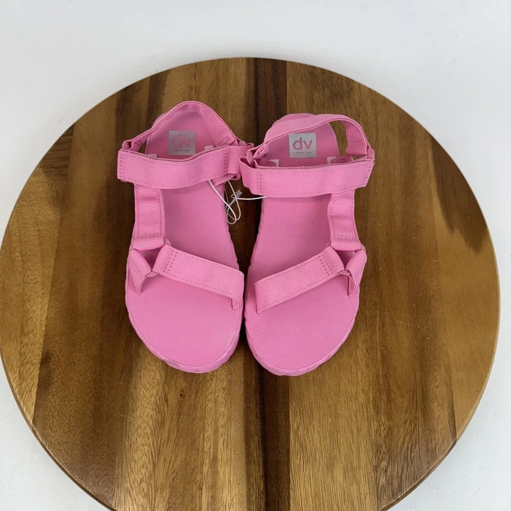 New Big Kids Dolce Vita Zaidey‎ Strappy Platform Pink Sandals Size 4 Y